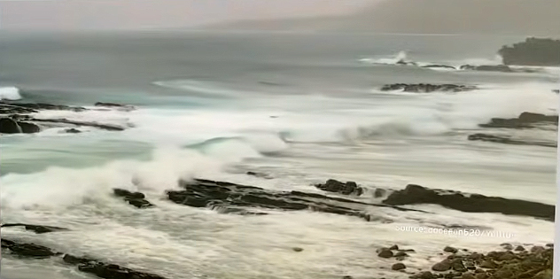 Mar come�a a ficar agitado na costa de Taiwan com a aproxima��o de Bavi. Cr�dito: reprodu��o/divulga��o via Youtube @TaiwanPlusNews<BR> 