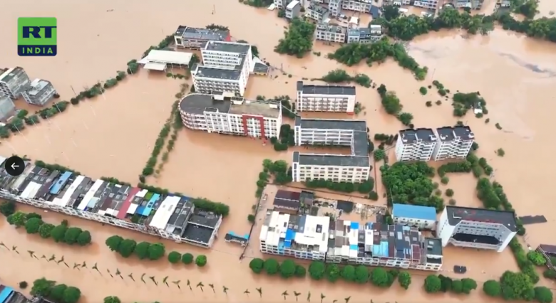 Guangxi tomada por inunda��es, ap�s as chuvas torrenciais de Narra. Cr�dito: reprodu��o/divulga��o via X RT India
