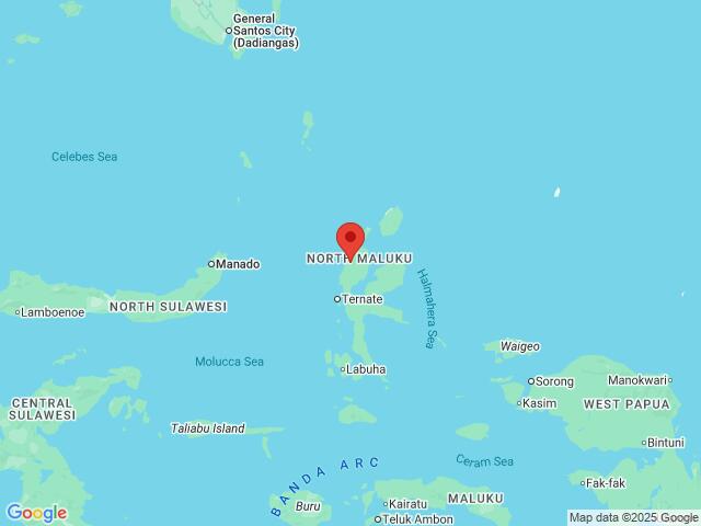 Localização do vulcão Ibu