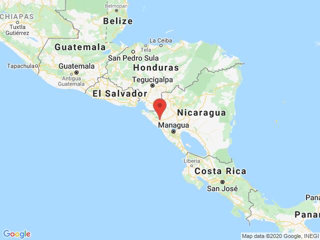 Localização do vulcão Telica